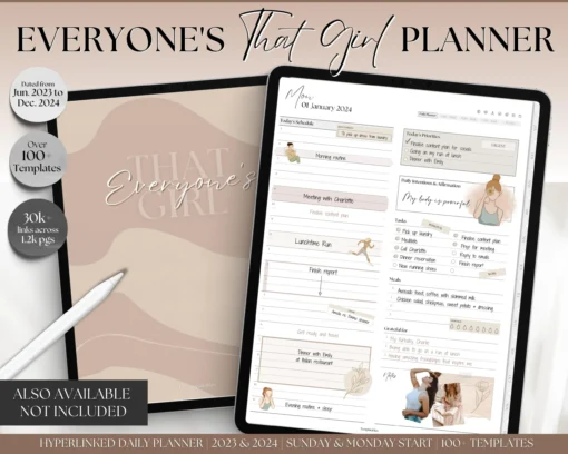 UNDATED Digital Planner | iPad GoodNotes Monthly & Weekly Journal | Mono